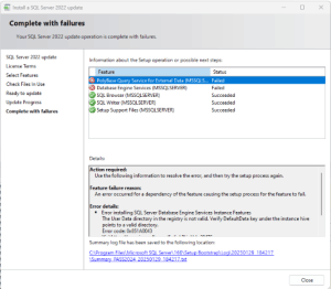 SQL Server 2022 CU Updates and Error Code 0x851A0043 - Simple Talk