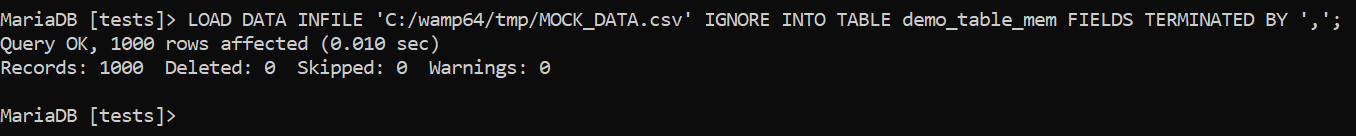 D:\Misc\Redgate\Blogs\August 2024\Hash Indexes\Images\LOAD DATA INFILE on MEMORY table.png