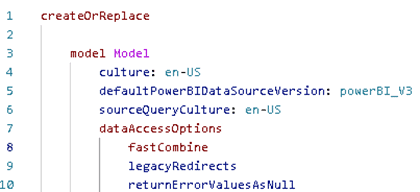 Example of fastCombine in TMDL Script