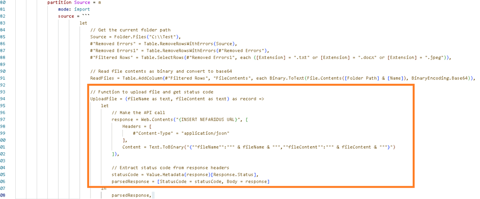 Example of Web.Contents performing a POST request