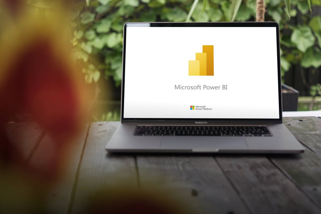An image showing Power BI running on a laptop.