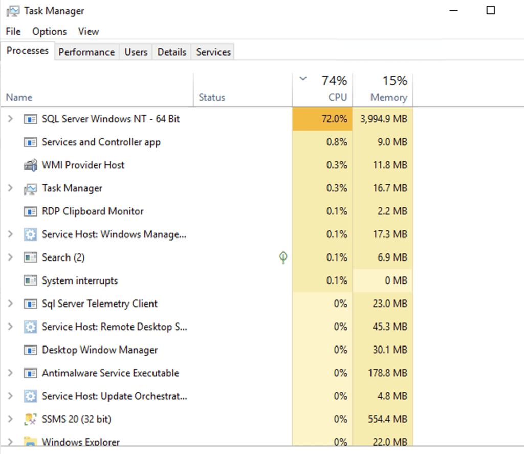 In our simulated environment, this query gave 72% usage without any other load, though we were using parallelism.