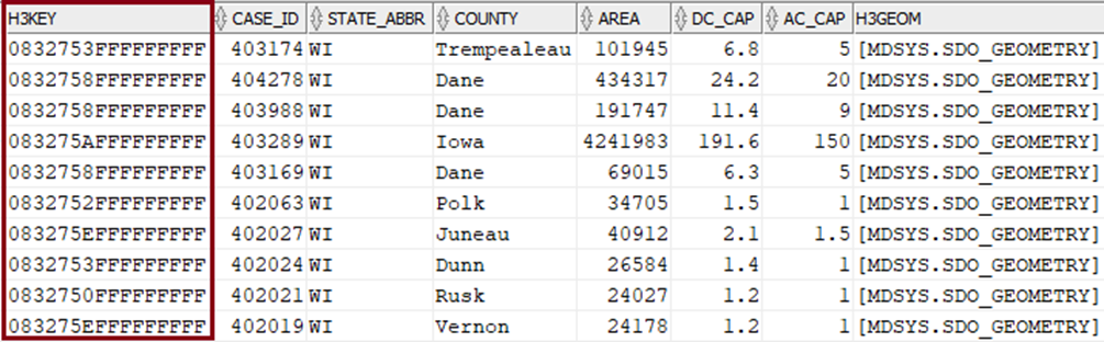 What the query returned at resolution level 3.