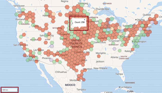 500km resolution map of the United States.