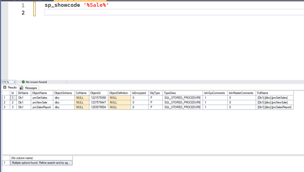 An image showing the use of % to perform a LIKE.