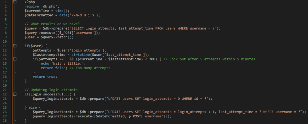 Image showing a back-end programming language showing if the database has any values and, if so, what they are.