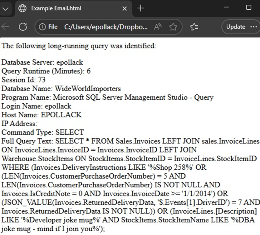 An image showing what the resulting HTML would look like.
