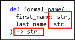 The syntax str expressions are written with.