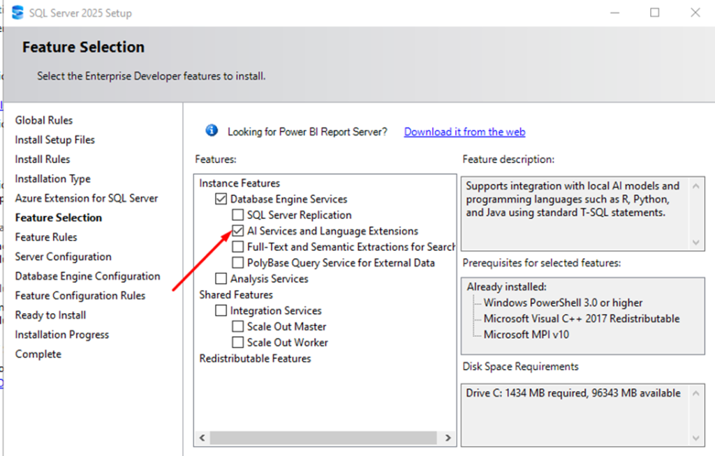 Image showing how to install Launchpad to use ONNX in SQL Server