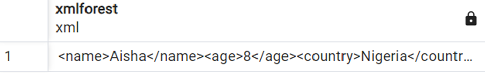 The xmlforest function