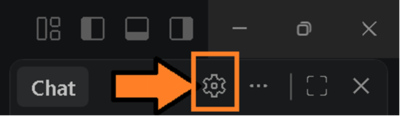 Opening the Customizations options in the GitHub Copilot chat panel.
