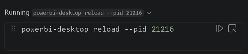 The agent issuing the reload command through the Power BI Desktop Bridge.