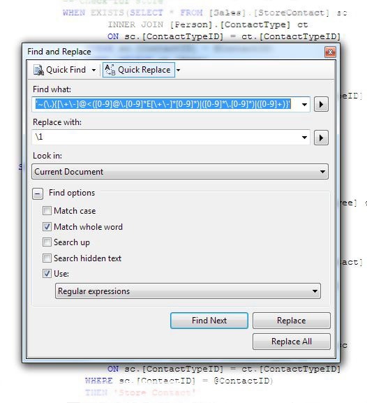 Regex Based Finding And Replacing Of Text In Ssms Simple Talk