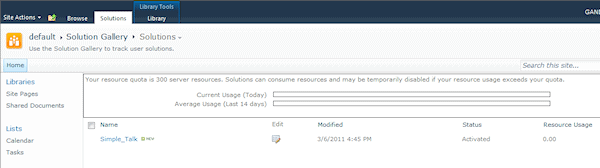 sharepoint solutions gallery