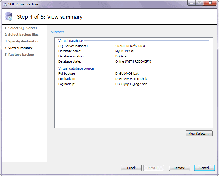 object level recovery with sql virtual restore simple talk