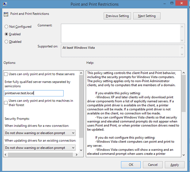 add sharp printers through group policy