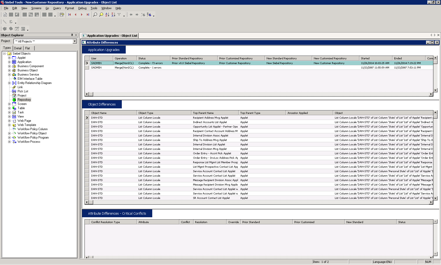 Siebel Crm Part 11 Performing The Siebel Incremental Repository