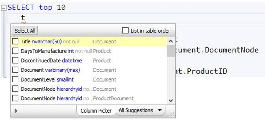 Quick SQL Prompt tip - picking the columns you need for speedy results ...