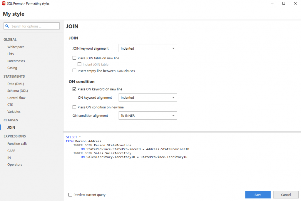 SQL Prompt formatting 6