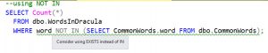 SQL Prompt教程：子查询使用[NOT] EXISTS代替[NOT] IN（PE019）
