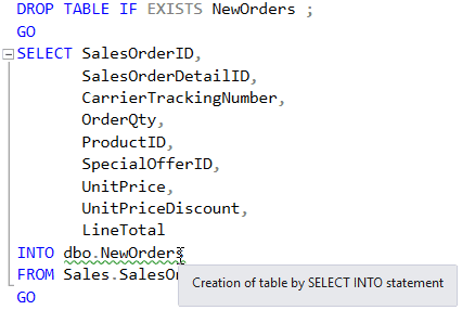 When To Use The Select Into Statement