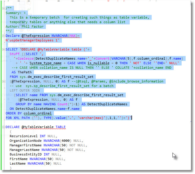 Building Reusable Table Build Scripts Using Sql Prompt Dzone Database