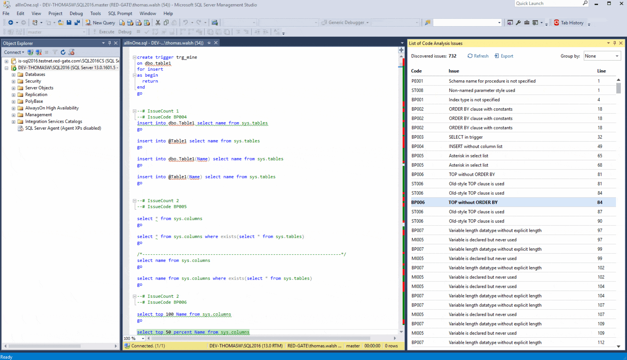 SQL Prompt教程：使用SQL提示代码分析来改进旧代码