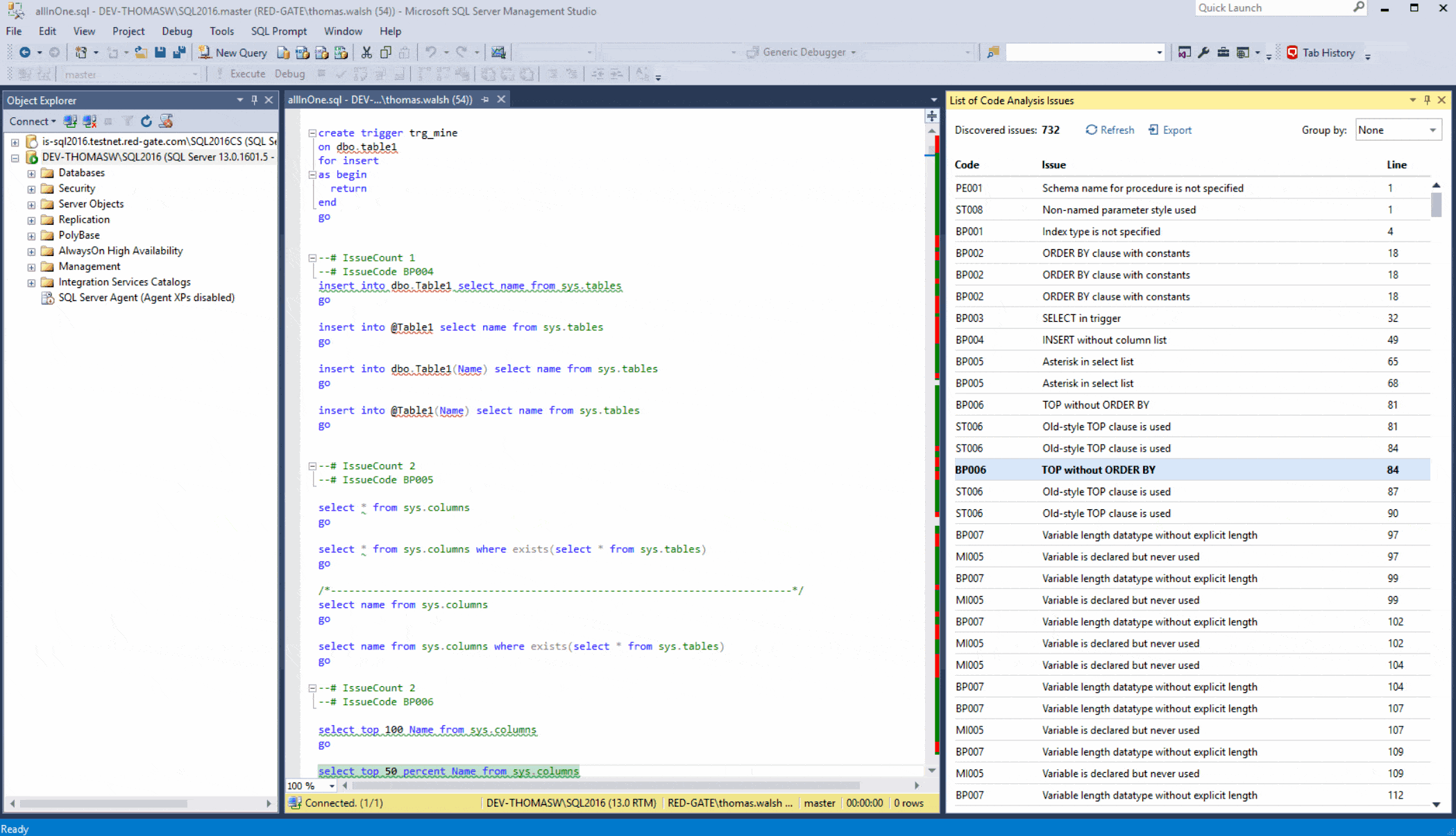 SQL Prompt教程：使用SQL提示代码分析来改进旧代码