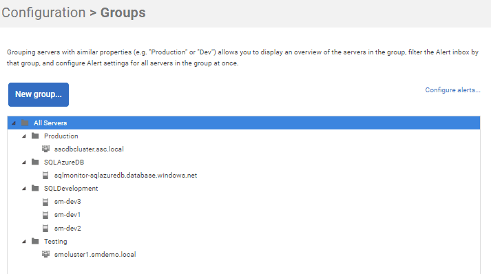Creating Server Groups in Redgate Monitor