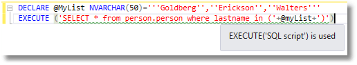 SQL语法提示工具SQL Prompt使用教程：使用EXECUTE（“SQL脚本”）的风险