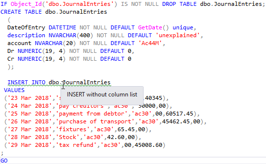 Ms sql insert into