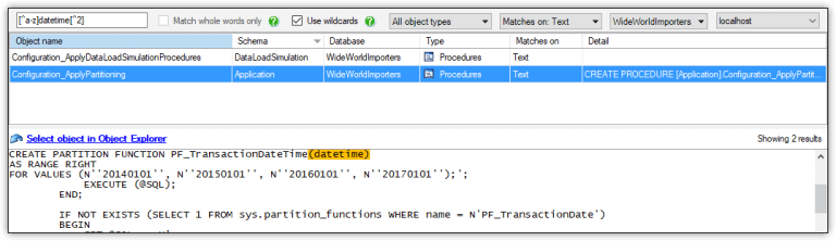 Searching for Objects in SQL Server Databases | Redgate