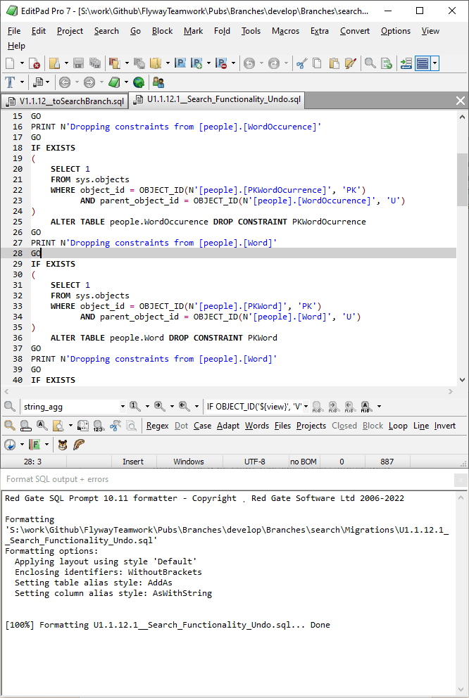 Bulk Formatting of the SQL Server SQL Files | Redgate