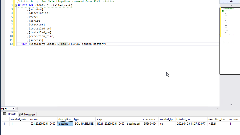 Re-baselining a Database using Flyway Desktop | Redgate