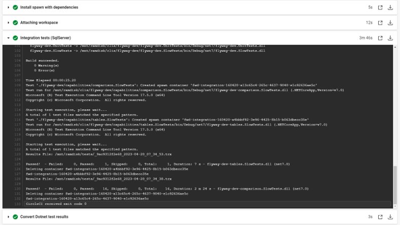 Integration test example on SQL Server