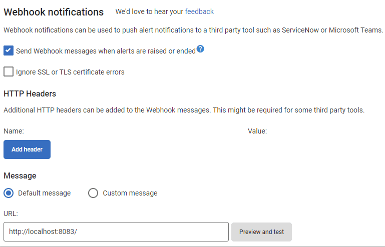 Configuring webhook notifications in Redgate Monitor