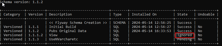 Migration file ignored