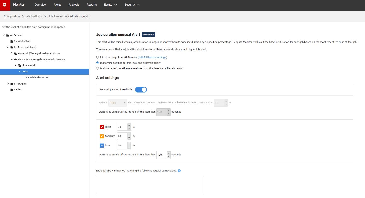 job duration unusual alert